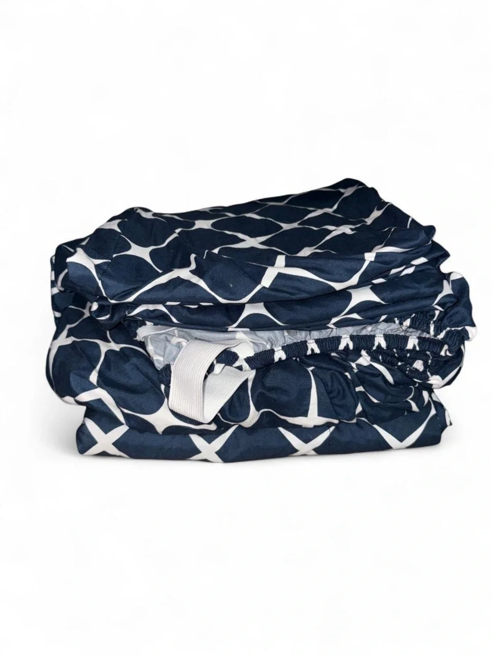 Navy Geometric Bedding Set- Full/Queen